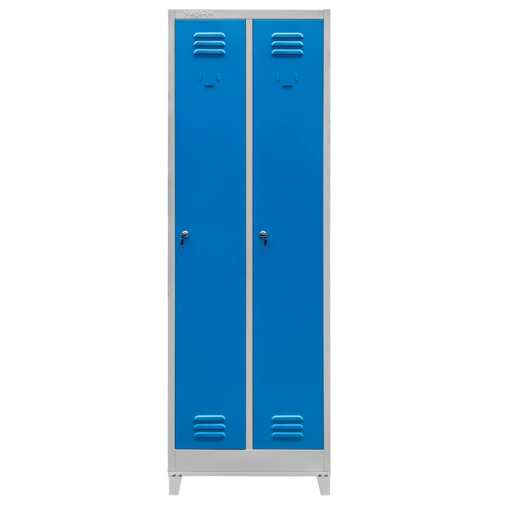 Szafka ubraniowa BHP z nóżkami S-60 cm niebieski front