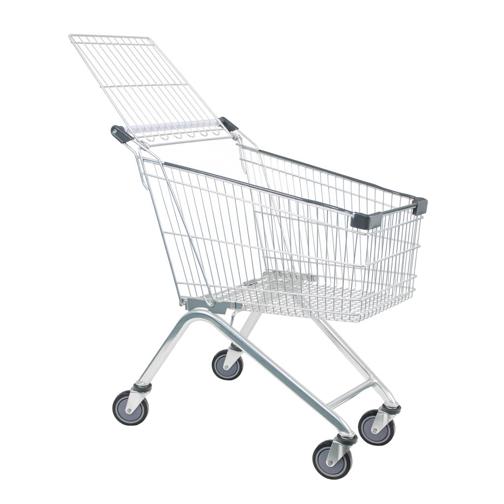 wózek sklepowy, wózek zakupowy, wózek do sklepu samoobsługowego, wózek metalowy, wózek na zakupy, wózek sklepowy z koszem, wytrzymały wózek sklepowy