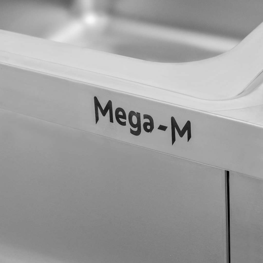 Zlew gastronomiczny jednokomorowy z maskownicą i półką Mega-M 70x70x85 cm