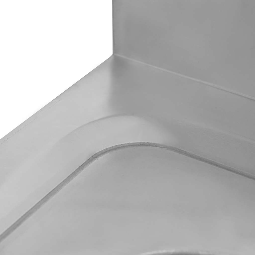 Zlew gastronomiczny jednokomorowy z maskownicą i półką Mega-M 70x70x85 cm
