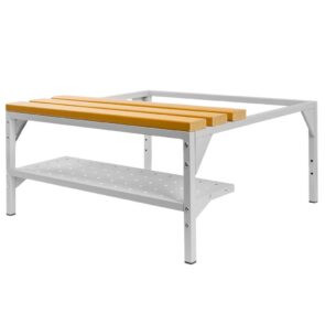 Zdjęcie produktu: Podstawa z ławeczką WPC pod szafkę BHP wraz z półką na buty Mega-M 80x80x43 cm skręcana
