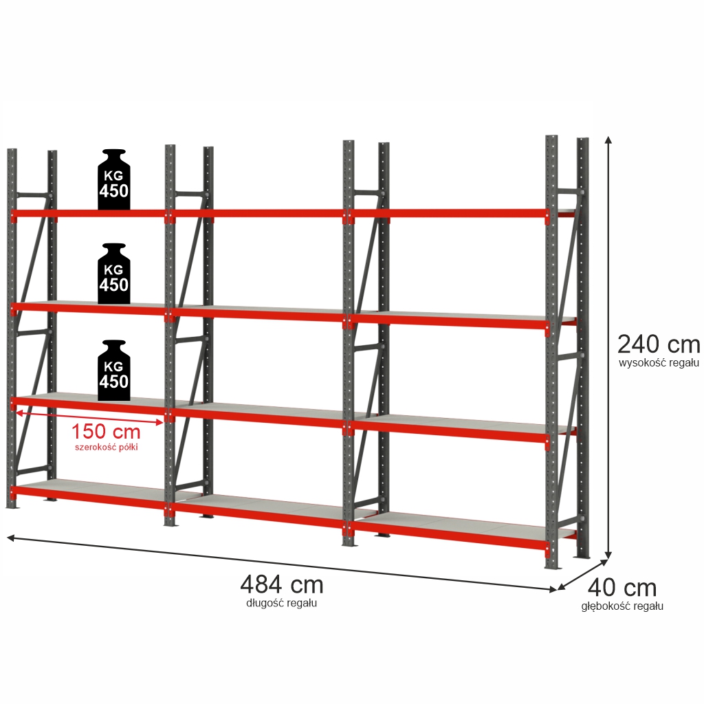 regał metalowy 12 półkowy, regał magazynowy, regał do magazynu