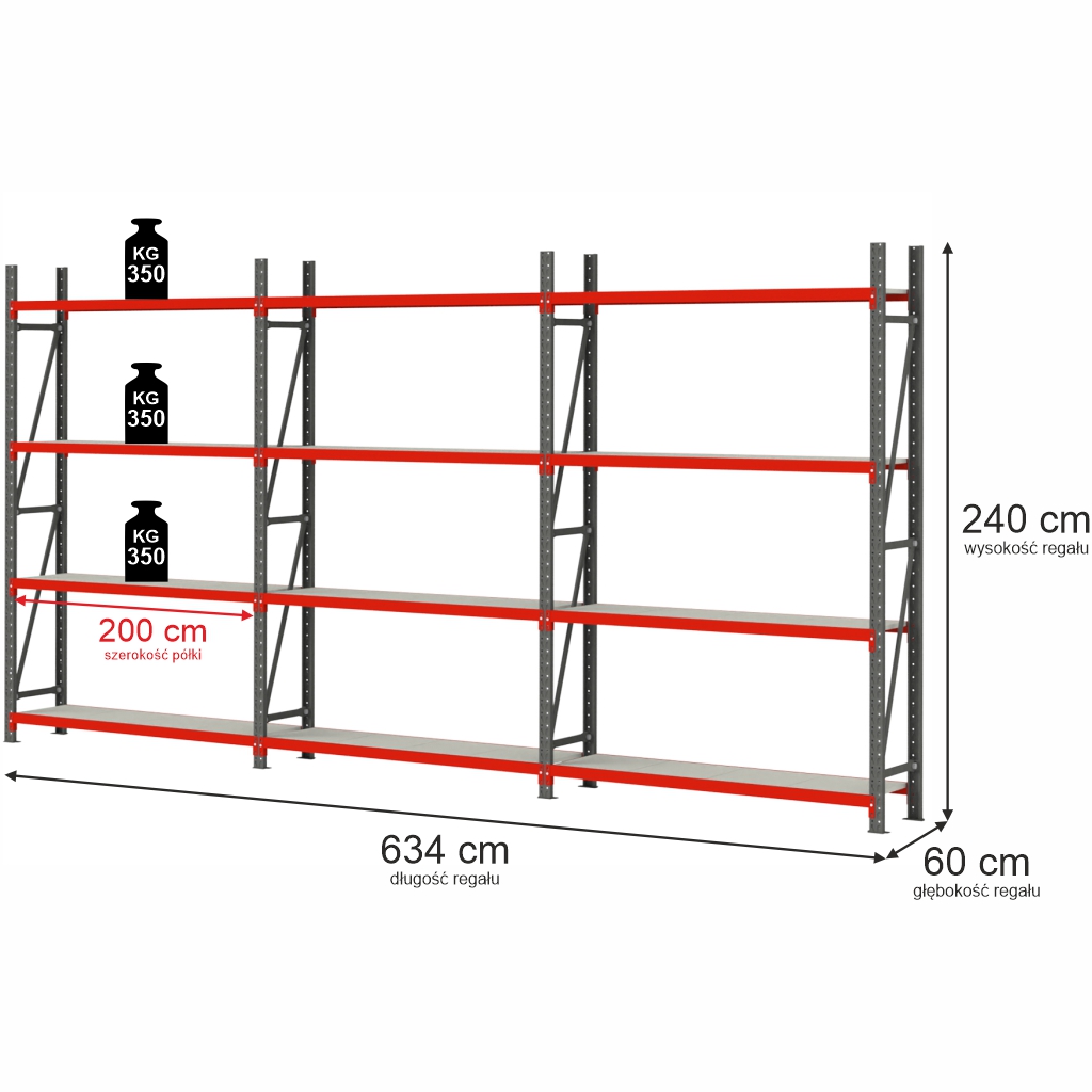 regał metalowy 12 półkowy, regał magazynowy, regał do magazynu
