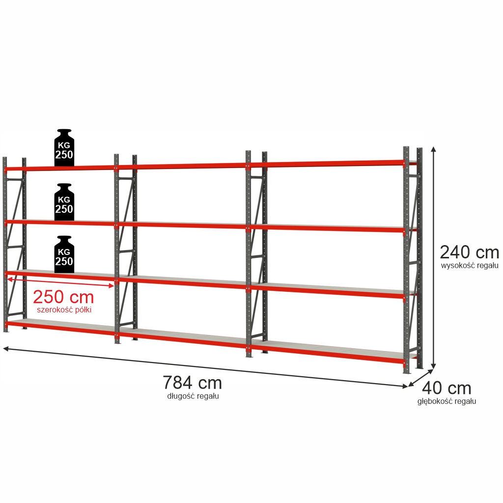 Regał metalowy 12 półkowy, regał magazynowy, regał do magazynu