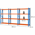 Zdjęcie produktu: Regał magazynowy 12-półkowy Mega-M FORTIS LIGHT H-200 cm L-585 cm G-60 cm