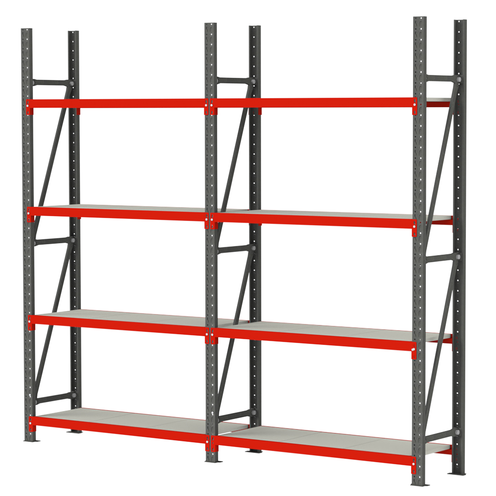 regał metalowy magazynowy FORTIS zestaw, regał do garażu, piwnicy, regał magazynowy