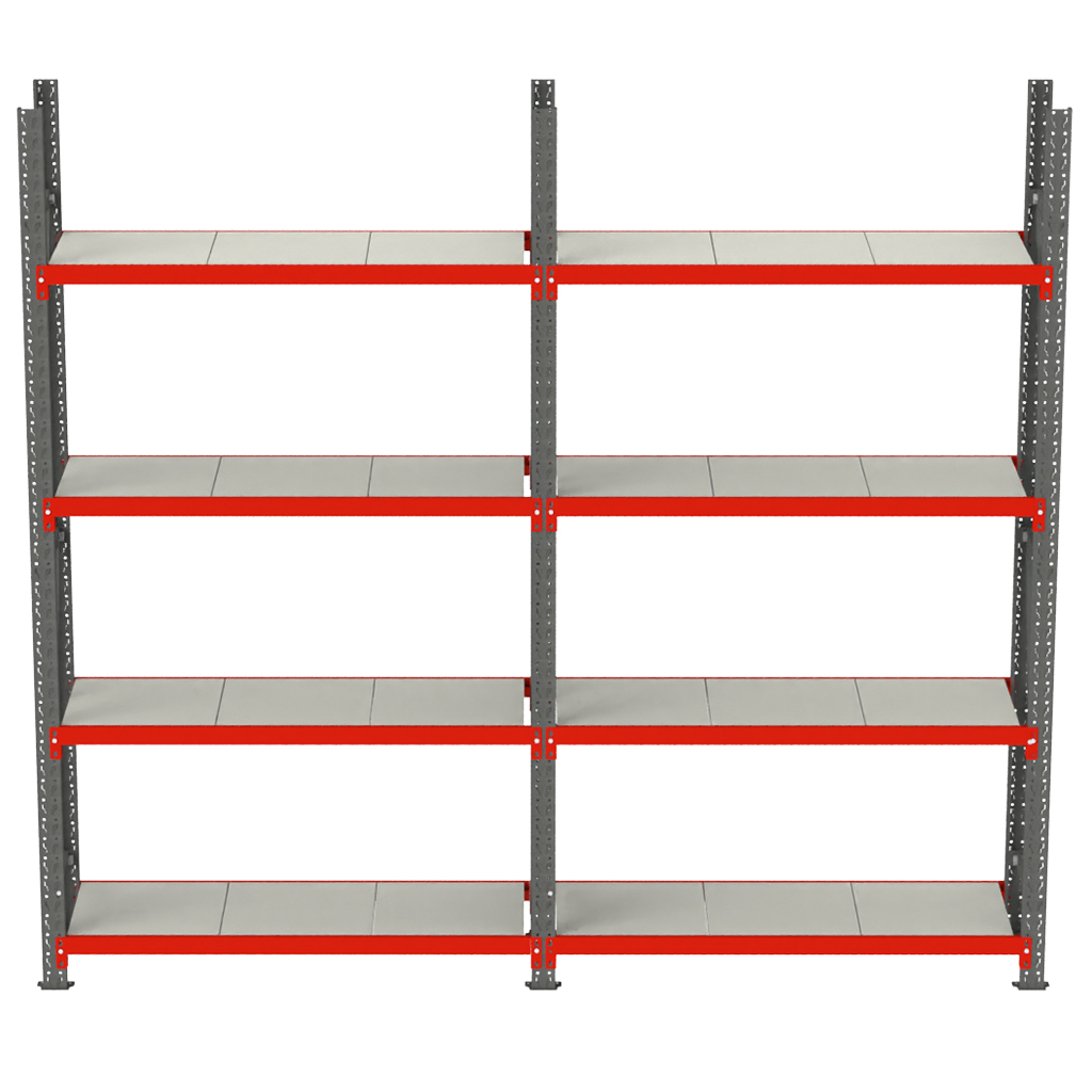 regał metalowy magazynowy FORTIS zestaw, regał do garażu, piwnicy, regał magazynowy