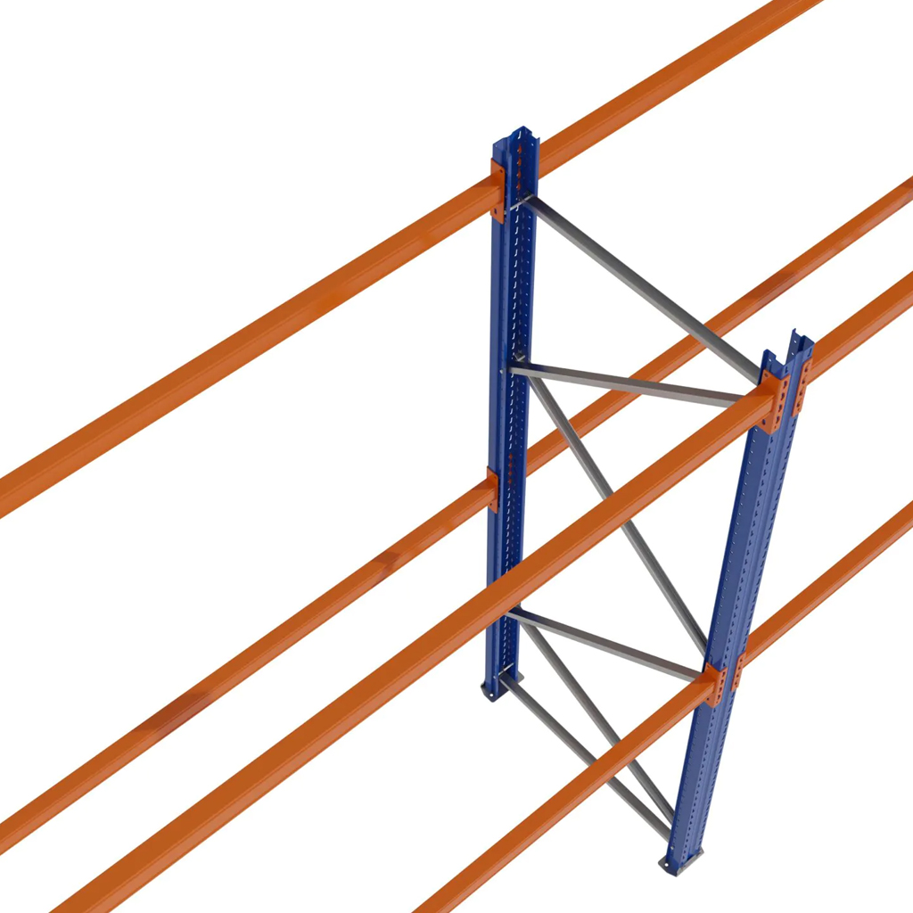 Regał magazynowy paletowy STOW 0+2 H-300 cm G-110 cm L-565.5 cm 1000 kg nośność na parę trawersów