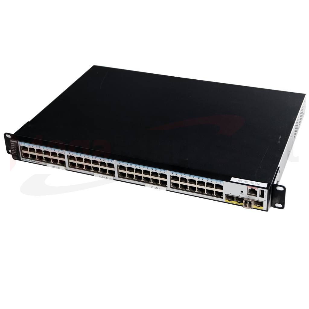Huawei S5720-52P-PWR-LI-AC, switch Huawei 48 portów, przełącznik POE+, switch 48x gigabit, switch z POE+ 4x SFP, przełącznik do monitoringu IP, switch zarządzalny Huawei, switch do sieci LAN, switch z zasilaczem AC, switch warstwy 2+