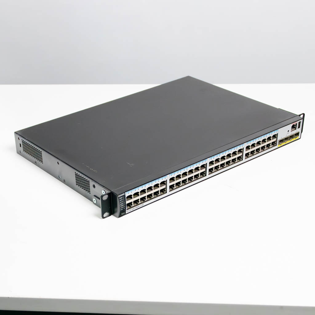 Huawei S5720-52P-PWR-LI-AC, switch Huawei 48 portów, przełącznik POE+, switch 48x gigabit, switch z POE+ 4x SFP, przełącznik do monitoringu IP, switch zarządzalny Huawei, switch do sieci LAN, switch z zasilaczem AC, switch warstwy 2+