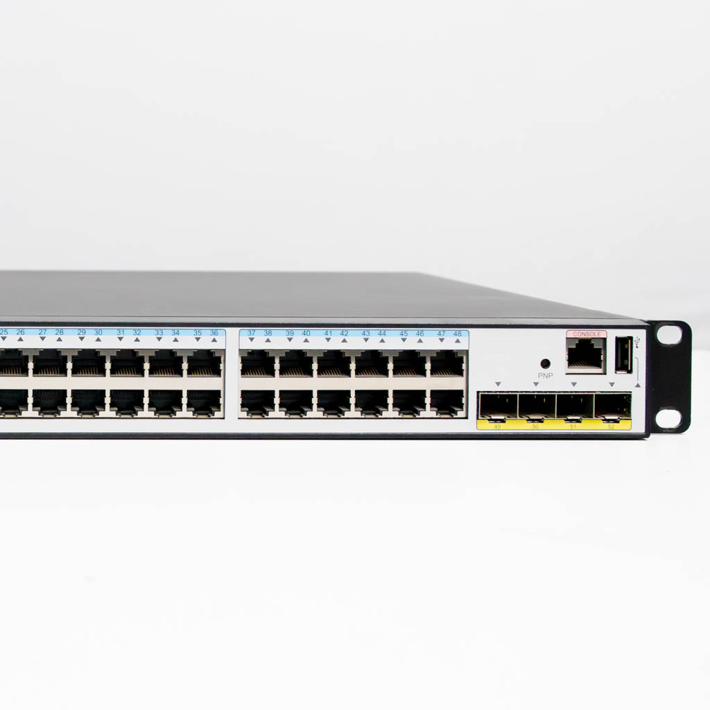 Huawei S5720-52P-PWR-LI-AC, switch Huawei 48 portów, przełącznik POE+, switch 48x gigabit, switch z POE+ 4x SFP, przełącznik do monitoringu IP, switch zarządzalny Huawei, switch do sieci LAN, switch z zasilaczem AC, switch warstwy 2+
