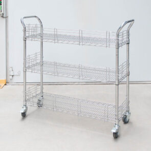 Wózek gastronomiczny kelnerski druciany 106x35x100 cm Mega-M 3 półki stal chromowana POWYSTAWOWY