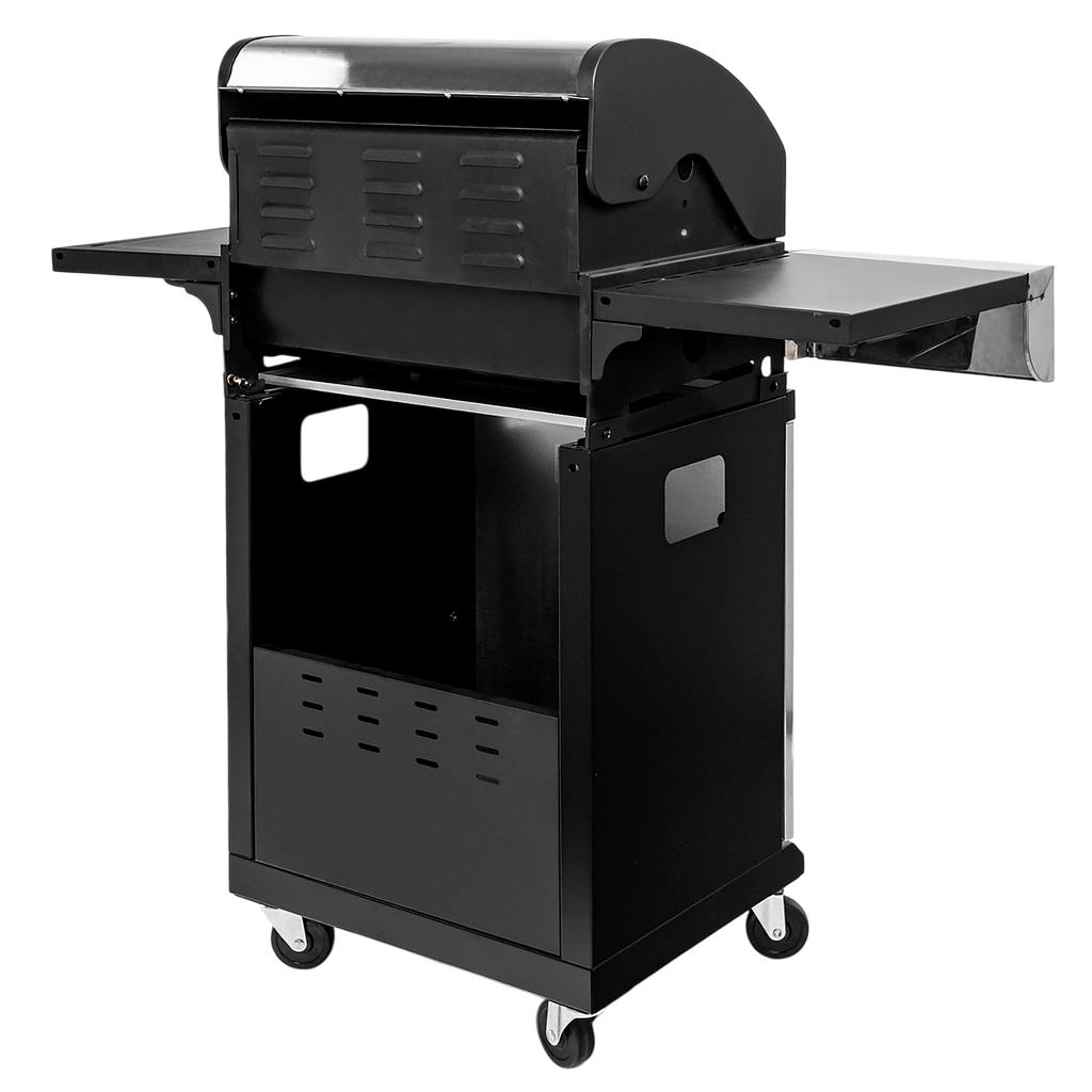 grill gazowy, grill ogrodowy gazowy, grill z żeliwnym rusztem, grill czarny, grill na taras, grill gastronomiczny, grill mobilny