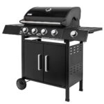 Zdjęcie produktu: Grill ogrodowy gazowy Mega-M 4+1 ze stolikiem bocznym czarny reduktor + wąż gazowy