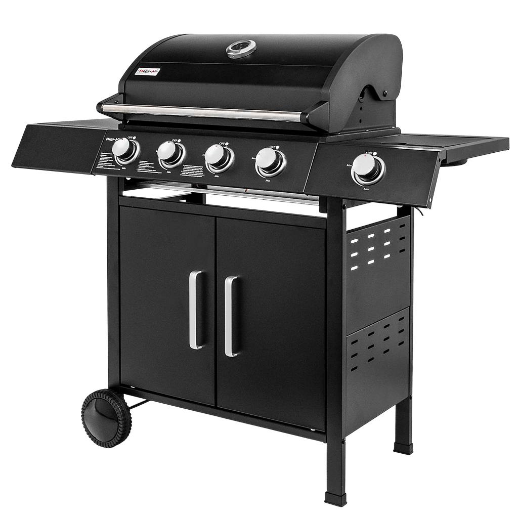 grill gazowy, grill ogrodowy gazowy, grill z żeliwnym rusztem, grill czarny, grill na taras, grill gastronomiczny, grill mobilny