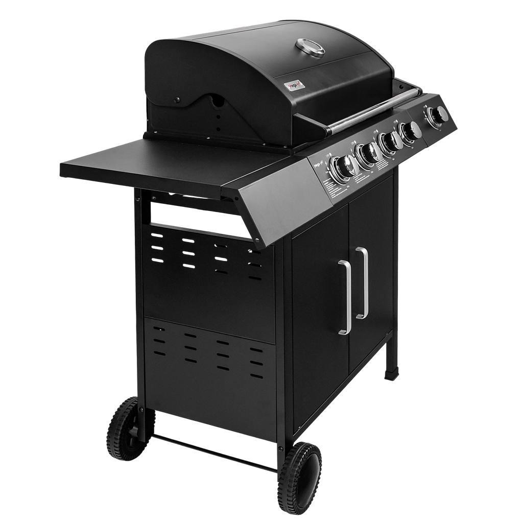 grill gazowy, grill ogrodowy gazowy, grill z żeliwnym rusztem, grill czarny, grill na taras, grill gastronomiczny, grill mobilny