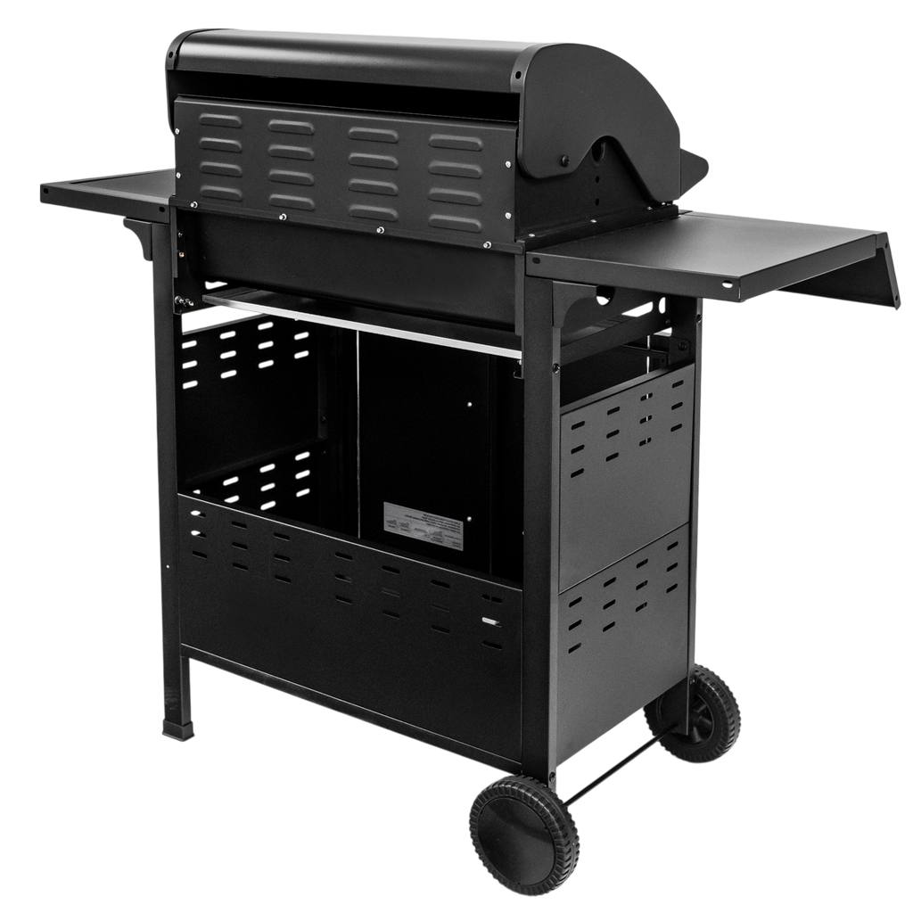grill gazowy, grill ogrodowy gazowy, grill z żeliwnym rusztem, grill czarny, grill na taras, grill gastronomiczny, grill mobilny