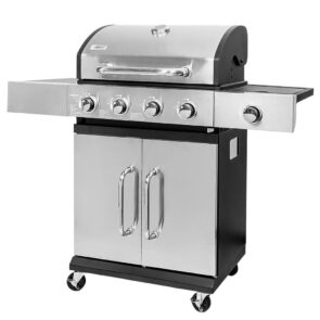 Grill ogrodowy gazowy Mega-M 4+1 stolik boczny pokrywa i drzwiczki ze stali nierdzewnej
