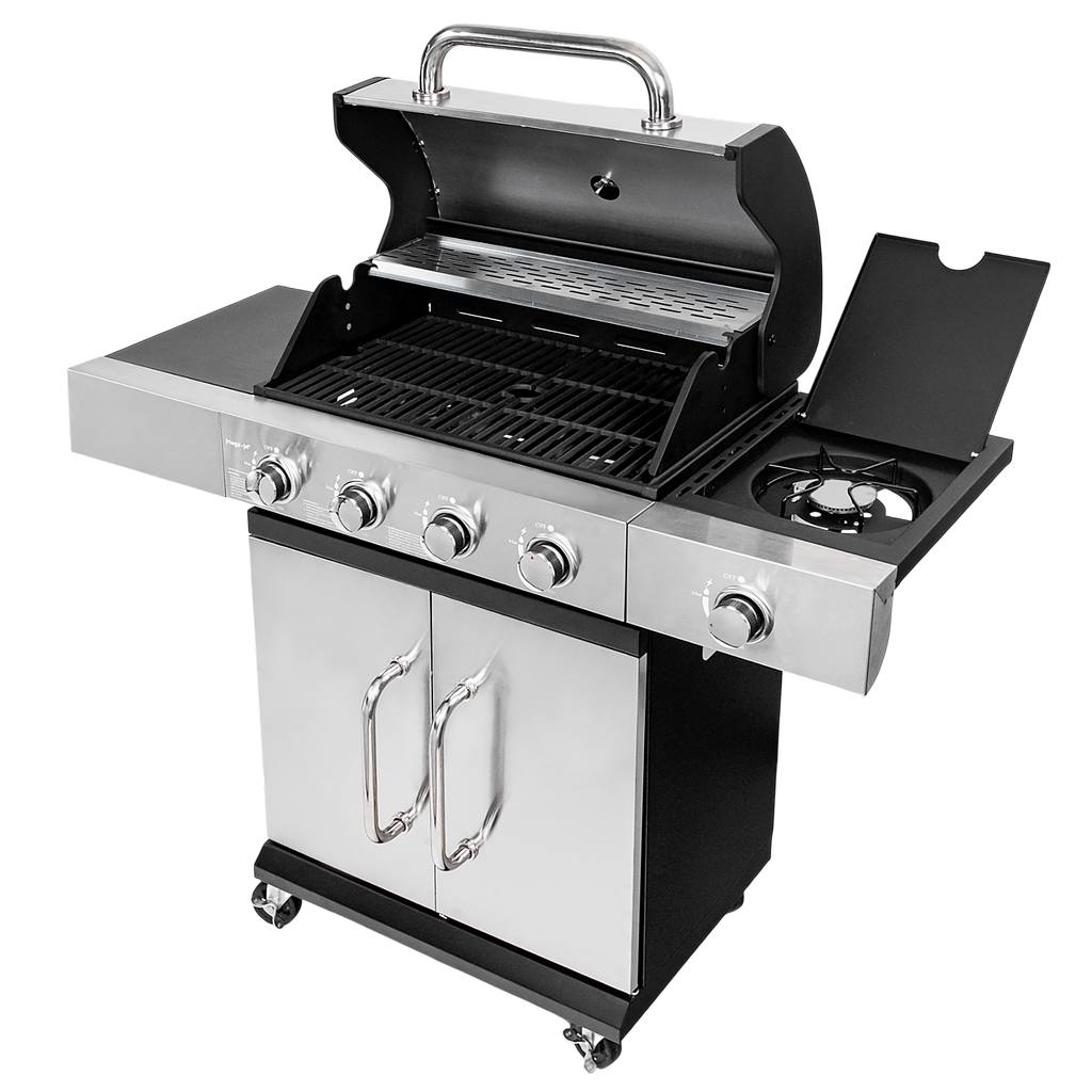 grill gazowy, grill ogrodowy gazowy, grill z żeliwnym rusztem, grill czarny, grill na taras, grill gastronomiczny, grill mobilny
