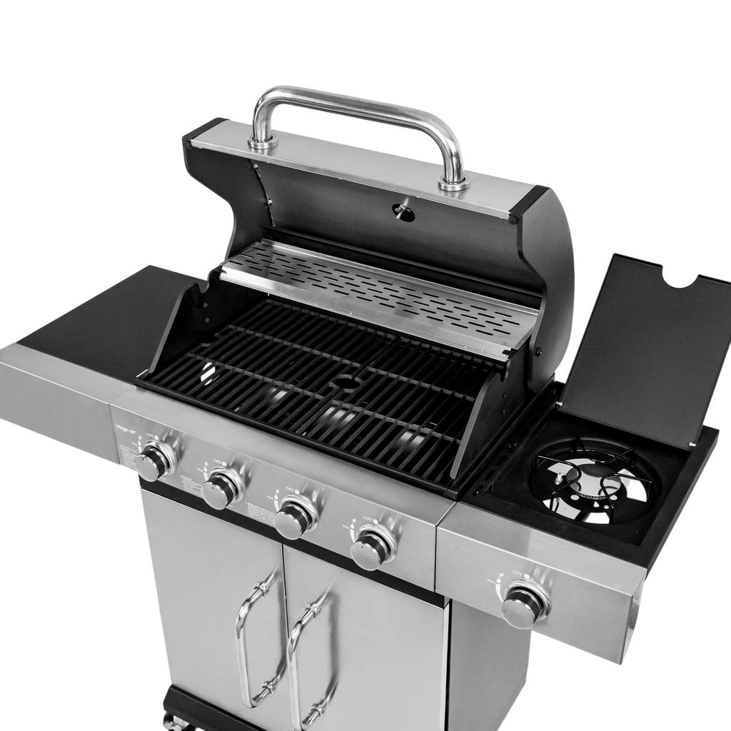 grill gazowy, grill ogrodowy gazowy, grill z żeliwnym rusztem, grill czarny, grill na taras, grill gastronomiczny, grill mobilny