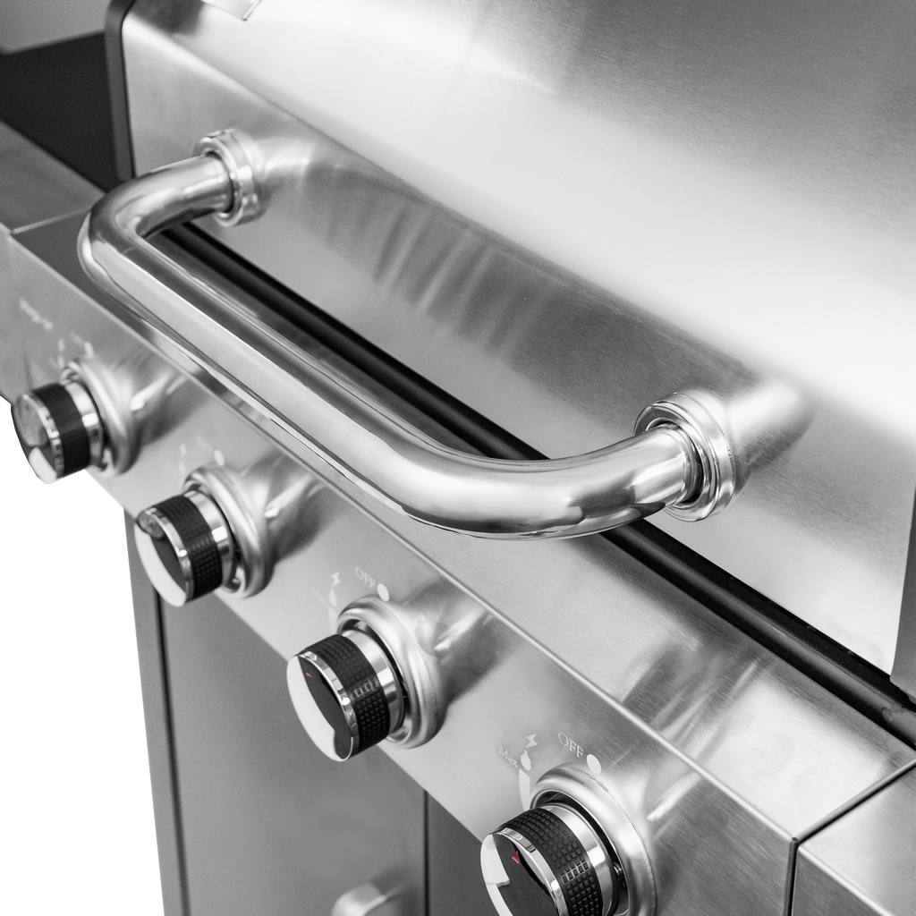 grill gazowy, grill ogrodowy gazowy, grill z żeliwnym rusztem, grill czarny, grill na taras, grill gastronomiczny, grill mobilny