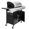 grill gazowy, grill ogrodowy gazowy, grill z żeliwnym rusztem, grill czarny, grill na taras, grill gastronomiczny, grill mobilny