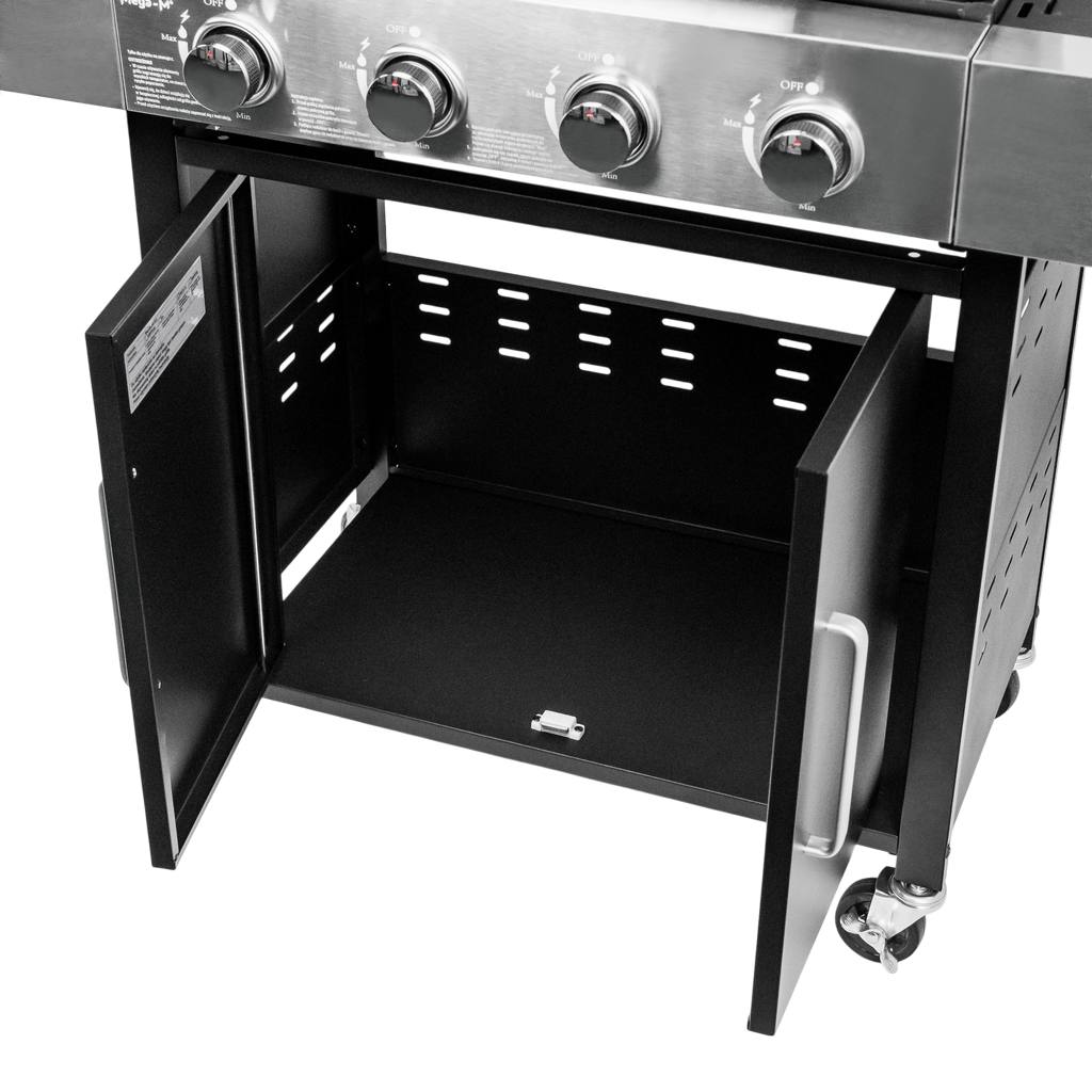 grill gazowy, grill ogrodowy gazowy, grill z żeliwnym rusztem, grill czarny, grill na taras, grill gastronomiczny, grill mobilny