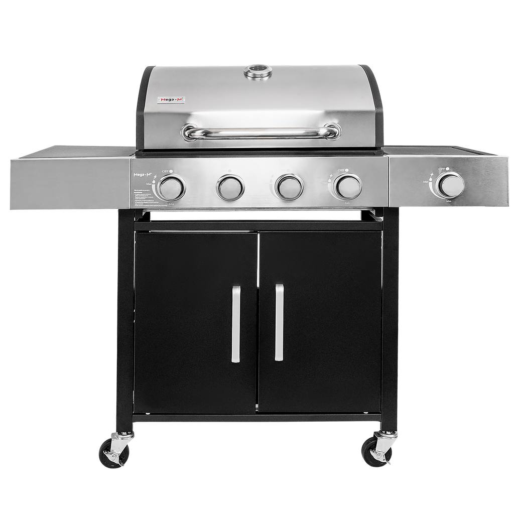 grill gazowy, grill ogrodowy gazowy, grill z żeliwnym rusztem, grill czarny, grill na taras, grill gastronomiczny, grill mobilny