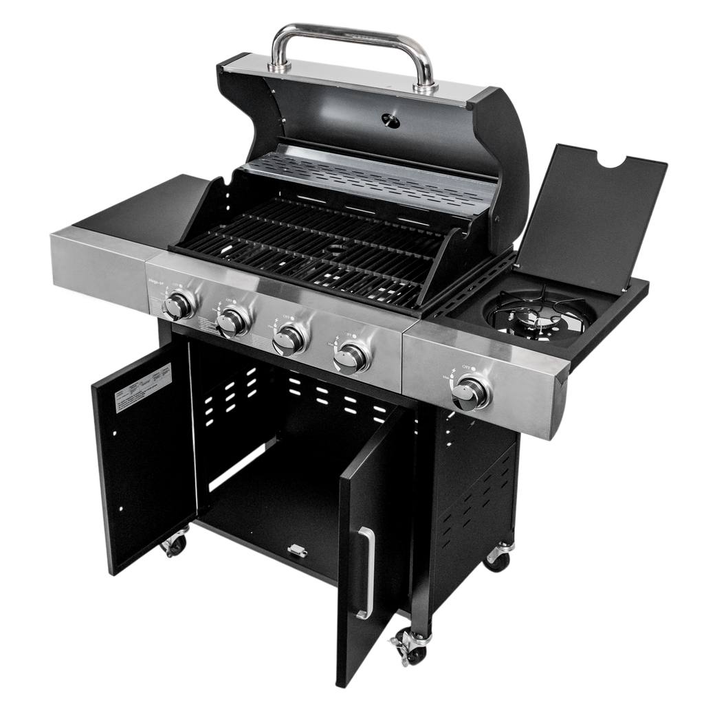 grill gazowy, grill ogrodowy gazowy, grill z żeliwnym rusztem, grill czarny, grill na taras, grill gastronomiczny, grill mobilny