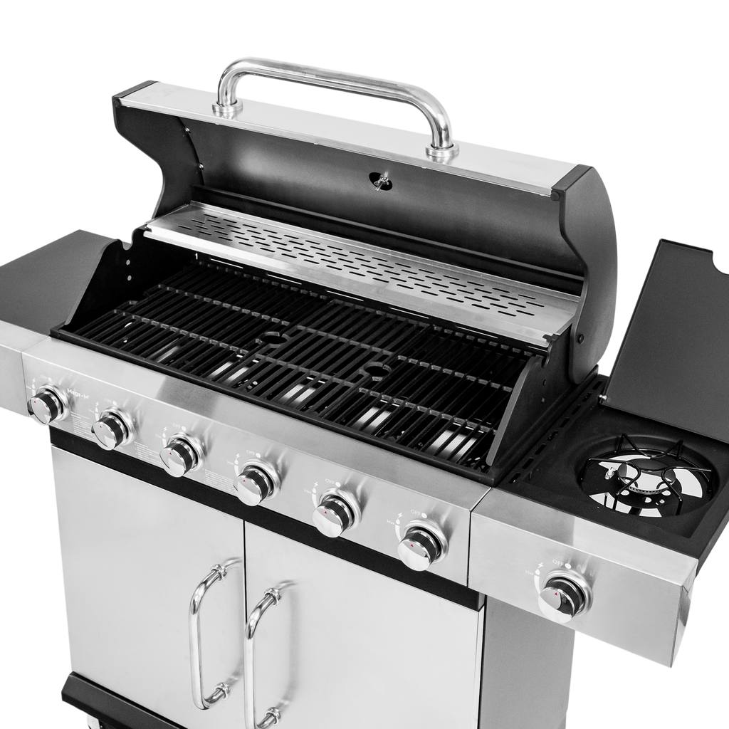 grill gazowy, grill ogrodowy gazowy, grill z żeliwnym rusztem, grill czarny, grill na taras, grill gastronomiczny, grill mobilny