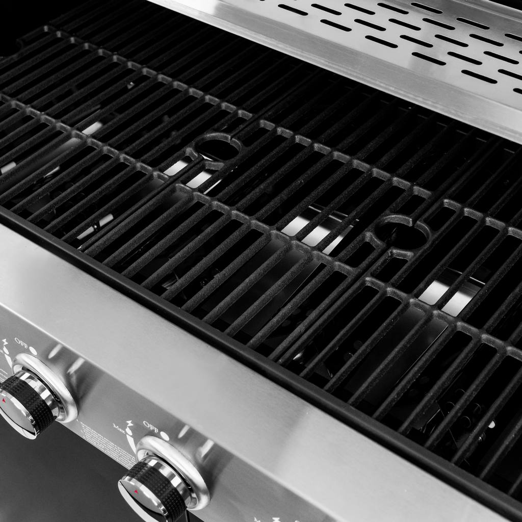 grill gazowy, grill ogrodowy gazowy, grill z żeliwnym rusztem, grill czarny, grill na taras, grill gastronomiczny, grill mobilny