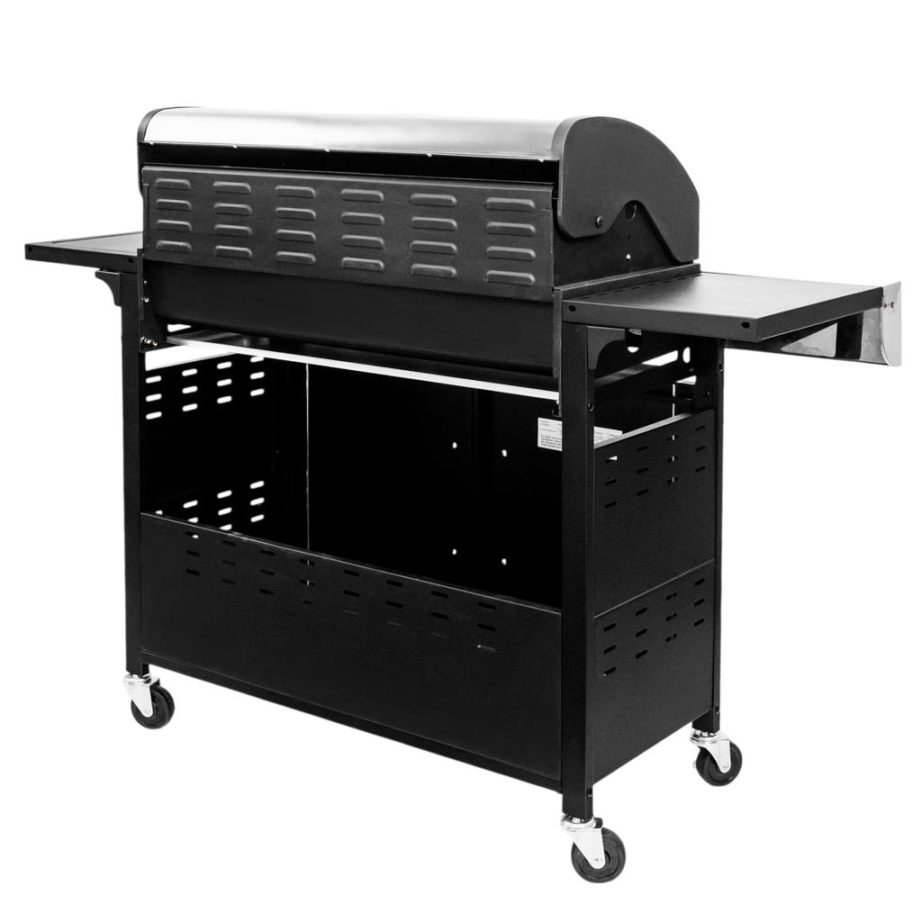 grill gazowy, grill ogrodowy gazowy, grill z żeliwnym rusztem, grill czarny, grill na taras, grill gastronomiczny, grill mobilny