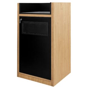 Kosz na śmieci ze stojakiem na tace Mega-M H- 120 cm L- 60 cm G- 58 cm dąb kamienny