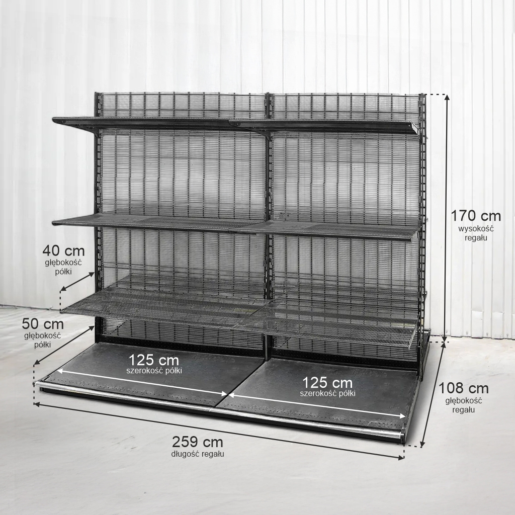 Regał sklepowy gondola WIRELAND metalowy