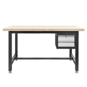 Stół warsztatowy z szafką narzędziową z 2 szufladami Mega-M S-150 cm grafitowy szary front