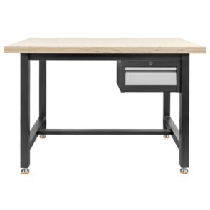 Stół warsztatowy z szafką narzędziową z szufladą Mega-M S-120 cm grafitowy szary front