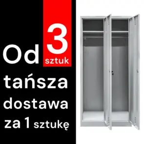Szafka BHP ubraniowa Mega-M pracownicza 2-drzwiowa S-80 cm szara WYSYŁKA PALETOWA