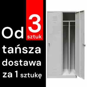 Szafka BHP ubraniowa Mega-M pracownicza 2-drzwiowa z przegrodami S-80 cm szara WYSYŁKA PALETOWA
