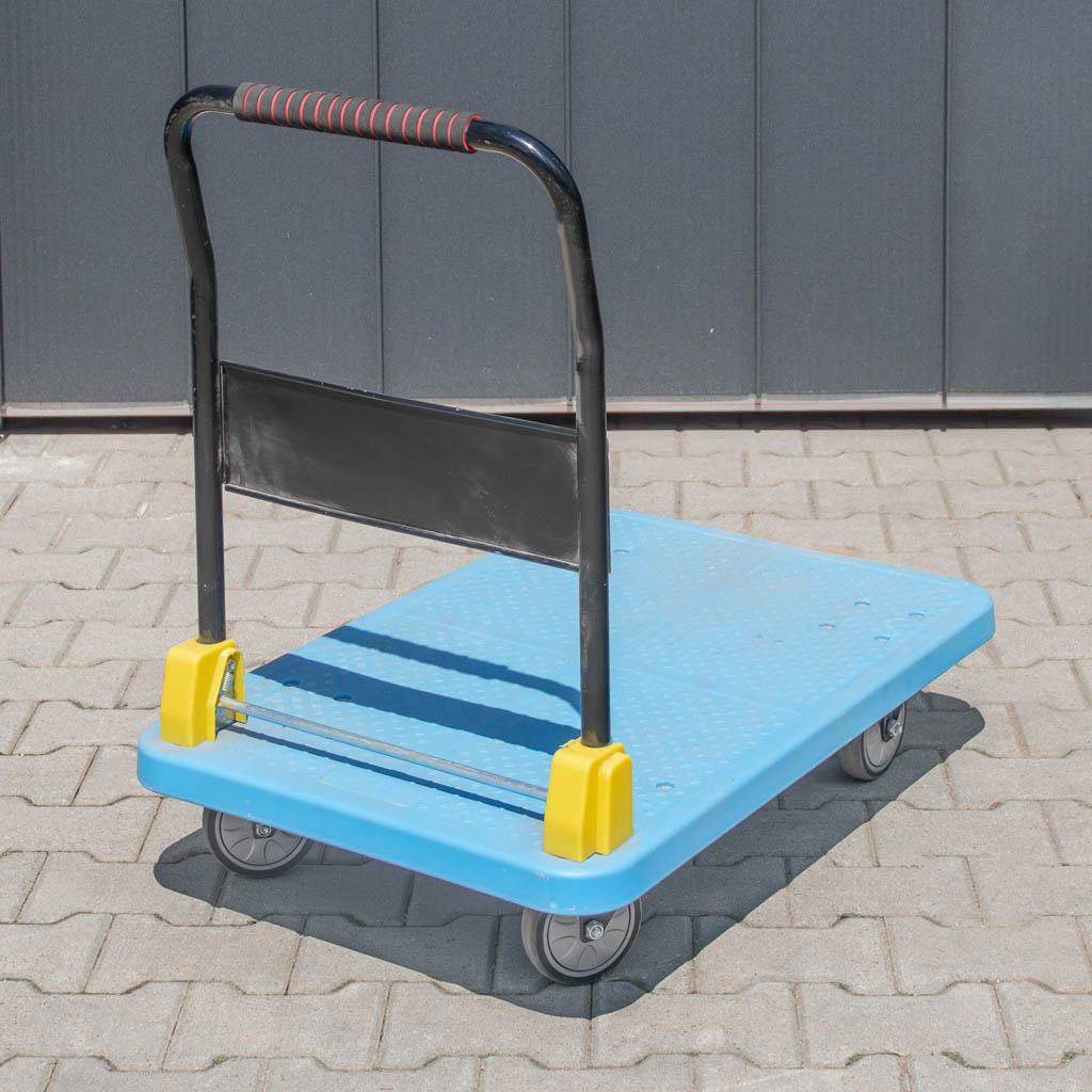 wózek platformowy składany, wózek transportowy, wózek magazynowy, wózek ręczny przemysłowy, sprzęt do magazynu, składany wózek transportowy, ręczny wózek do ładunków