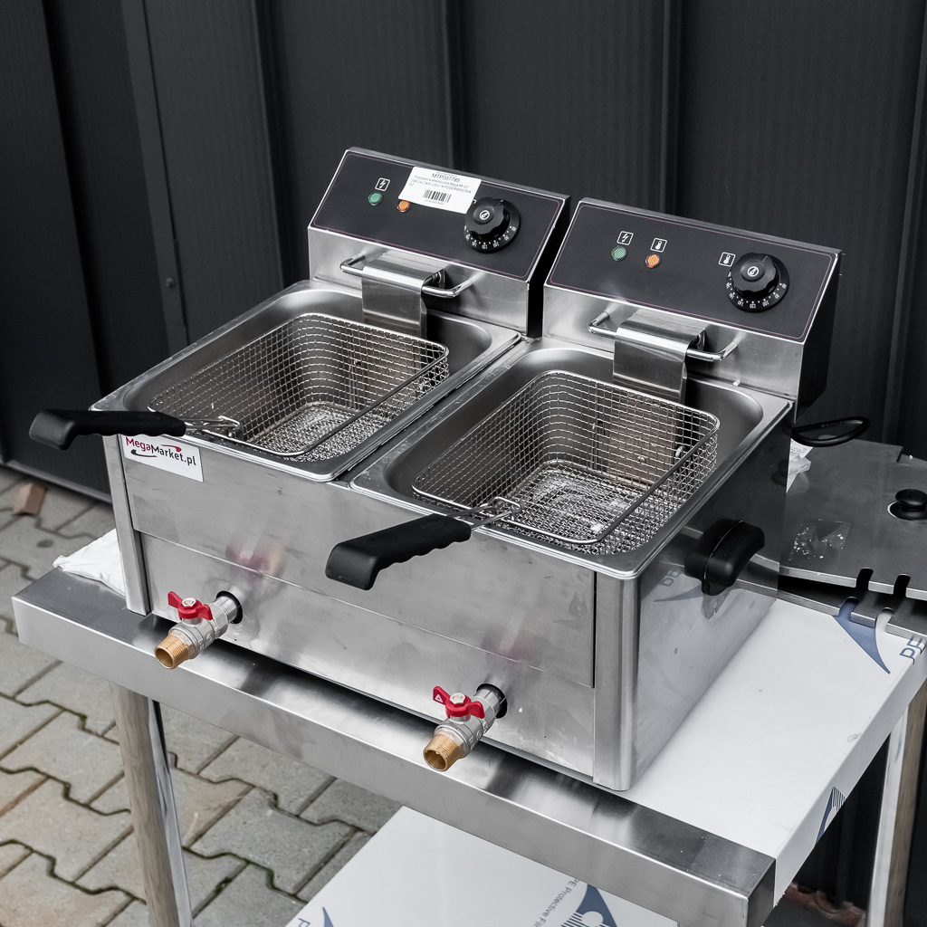 frytownica elektryczna, frytownica gastronomiczna dwukomorowa, profesjonalna frytkownica, frytkownica podwójna, sprzęt gastronomiczny, frytownica elektryczna