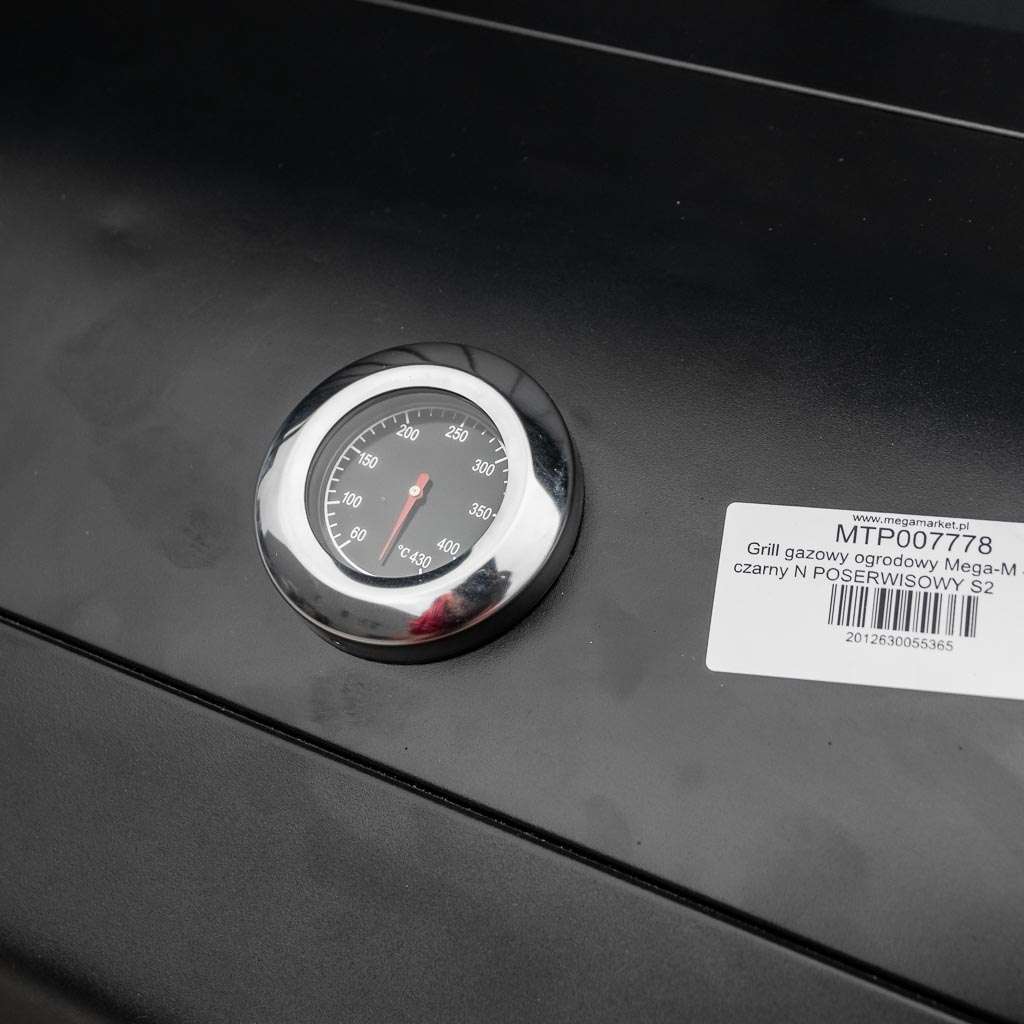 grill, grill ogrodowy, grill z termometrem, grill chromowany ruszt, grill z pokrywą i półką boczną