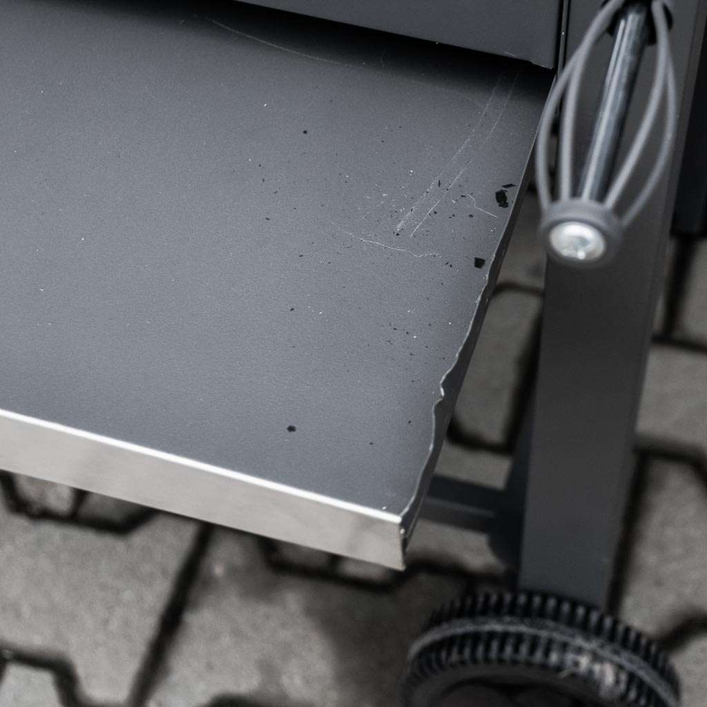 grill, grill ogrodowy, grill z termometrem, grill chromowany ruszt, grill z pokrywą i półką boczną