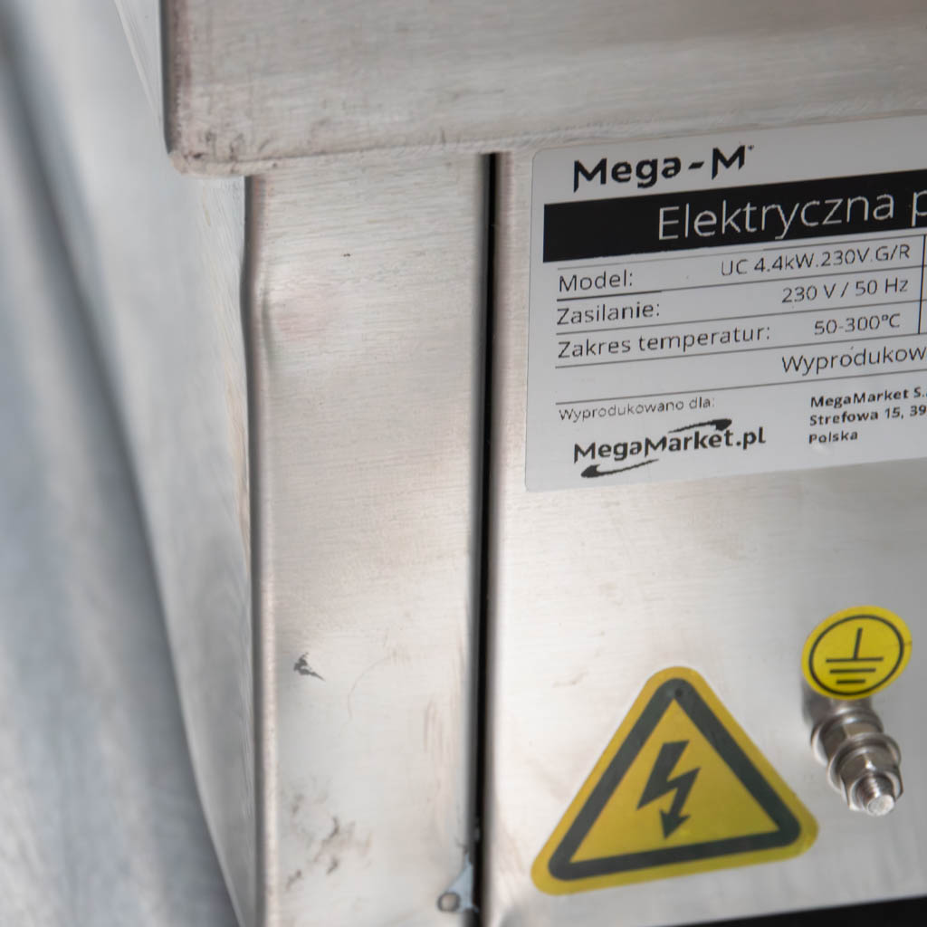 płyta grillowa elektryczna, grill gastronomiczny ryflowany, patelnia elektryczna, płyta grillowa chromowana, płyta grzewcza nierdzewna