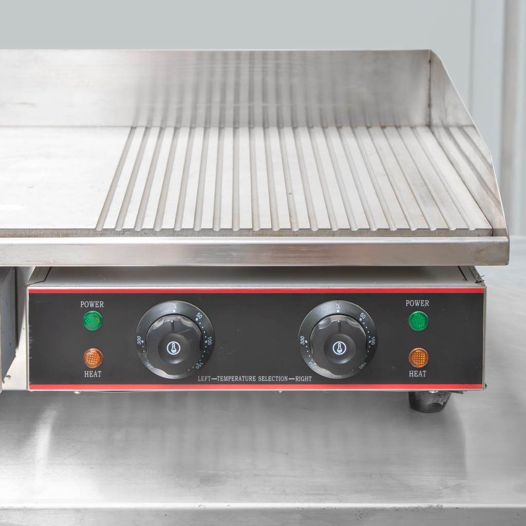 płyta grillowa elektryczna, grill gastronomiczny ryflowany, patelnia elektryczna, płyta grillowa chromowana, płyta grzewcza nierdzewna