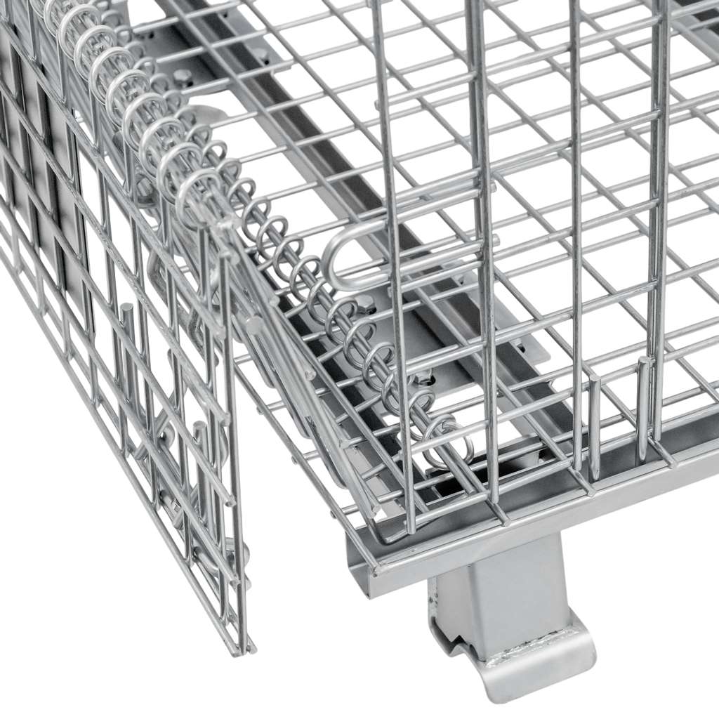 pojemnik siatkowy, gitterbox, kosz metalowy, pojemnik magazynowy, składany pojemnik, pojemnik z kołami, ocynkowany kosz, mobilny gitterbox