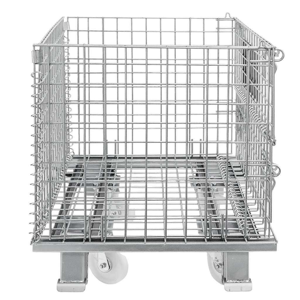 pojemnik siatkowy, gitterbox, kosz metalowy, pojemnik magazynowy, składany pojemnik, pojemnik z kołami, ocynkowany kosz, mobilny gitterbox