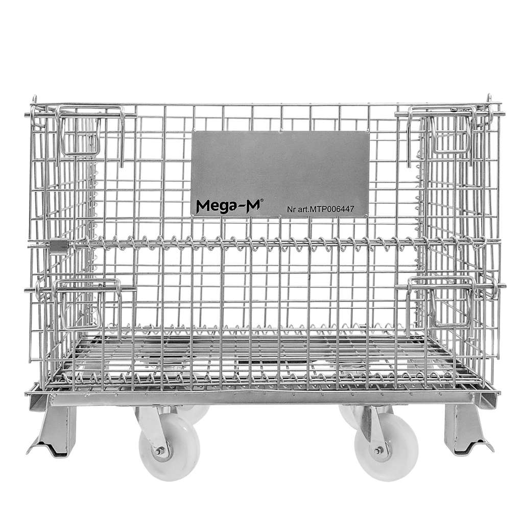 pojemnik siatkowy, gitterbox, kosz metalowy, pojemnik magazynowy, składany pojemnik, pojemnik z kołami, ocynkowany kosz, mobilny gitterbox