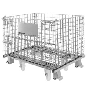 Zdjęcie produktu: Pojemnik siatkowy gitterbox z kołami Mega-M 80x60x64 cm kosz metalowy składany
