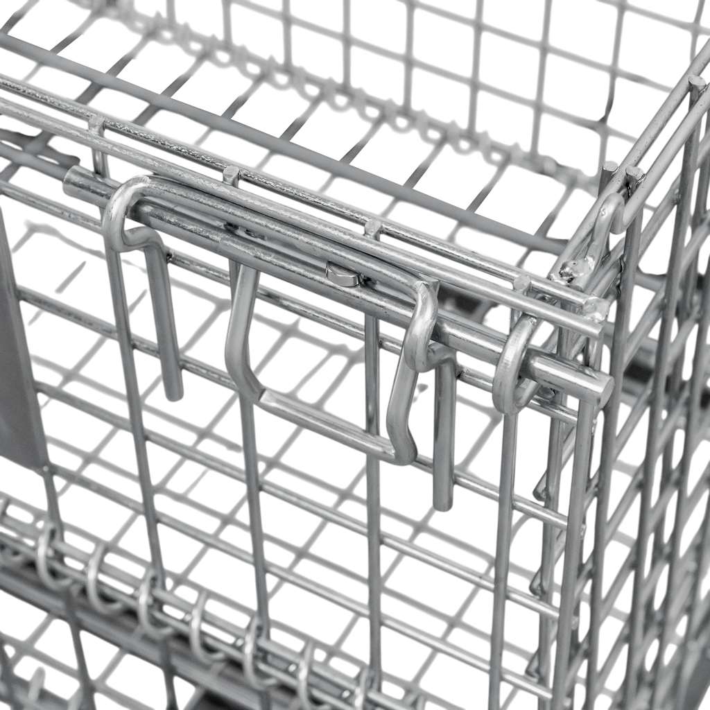 pojemnik siatkowy, gitterbox, kosz metalowy, pojemnik magazynowy, składany pojemnik, pojemnik z kołami, ocynkowany kosz, mobilny gitterbox
