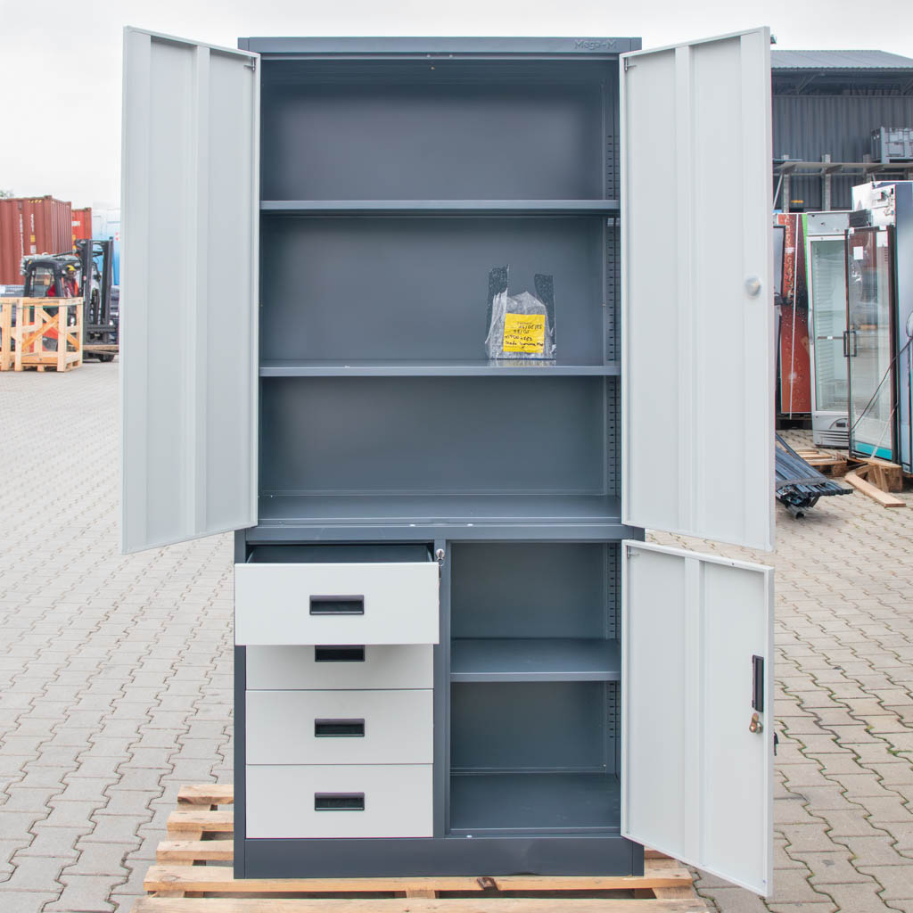 szafa metalowa biurowa, szafa na dokumenty, szafa biurowa z zamkiem, szafa z regulowanymi półkami, szafa na akta, szafa do archiwum, meble metalowe do biura